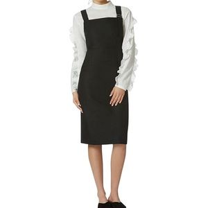Avec Les Filles structured apron linen midi dress